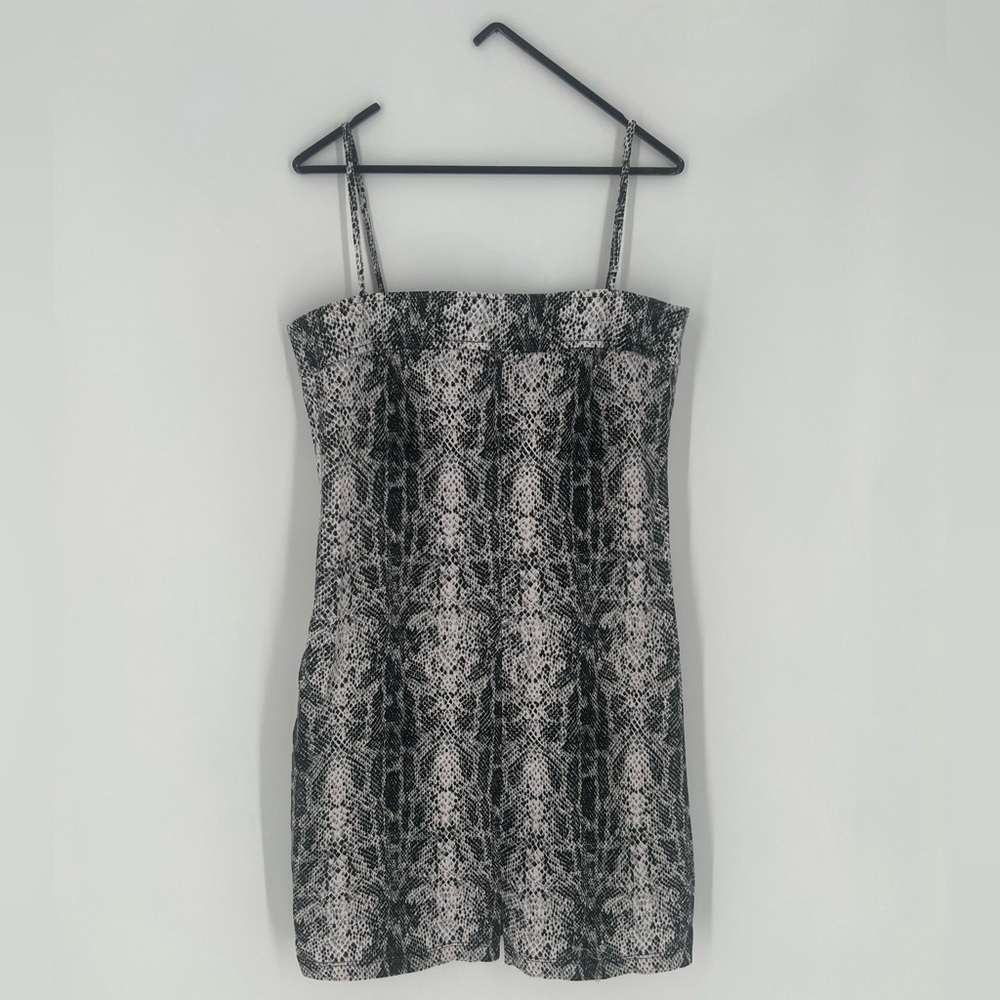 Vintage 90’s Eye Candy Snakeskin Python Square Chest Neckline Mini Dress